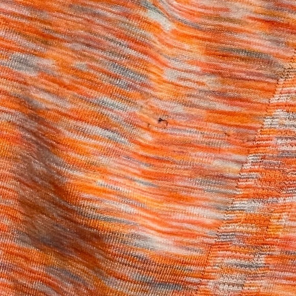 Athleta Large Heathered Orange Fastest Track Space Dye Tee - Picture 4 of 6